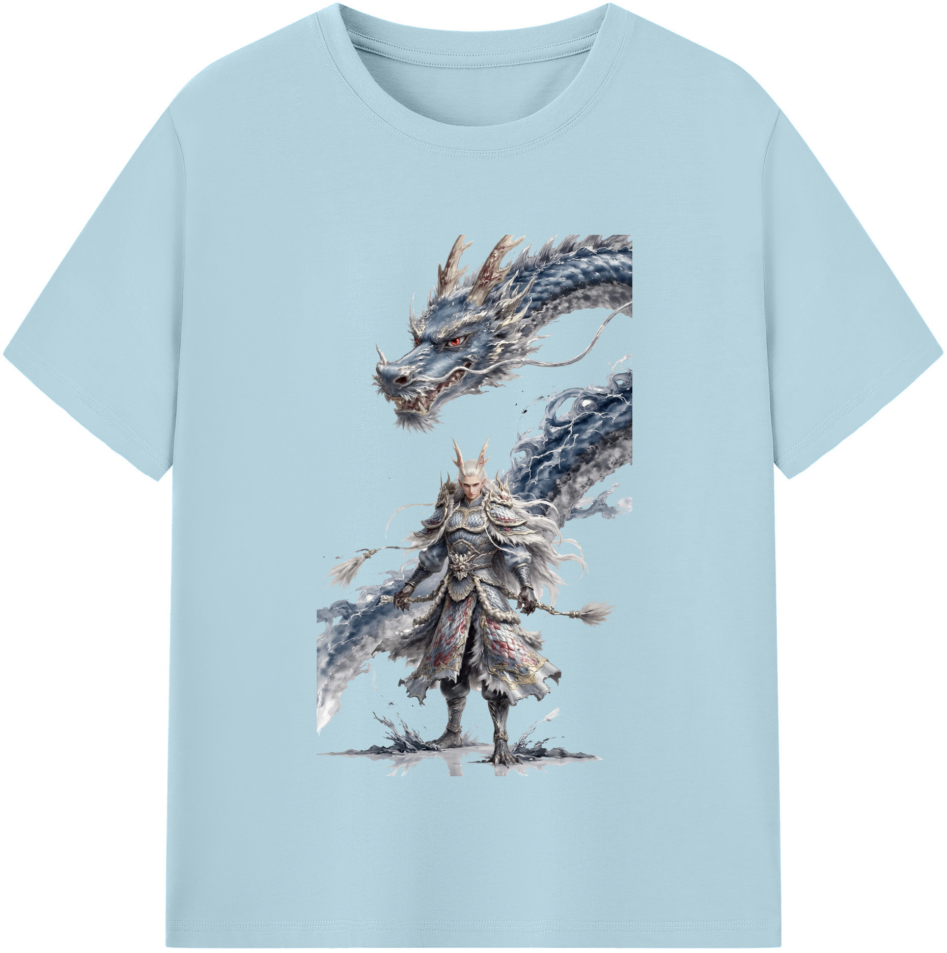 （画像用） Ne Zha 2 ナタ 魔童の大暴れ 綿100％半袖Tシャツ（フロントプリント）